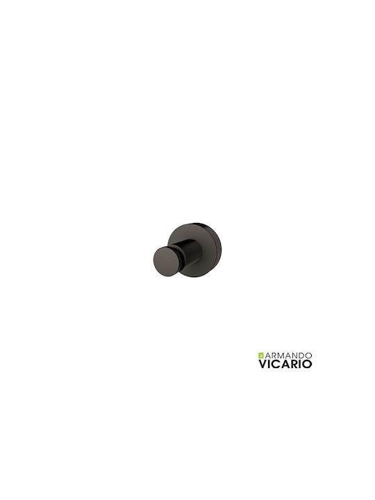 Armando Vicario Άγκιστρο Μπάνιου Μονό με Βίδες ​4x4.7cm Μαύρο