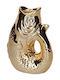 Candle Holder suitable for Tealights Ceramic in Gold Color 9.8x6x12.7cm 1pcs