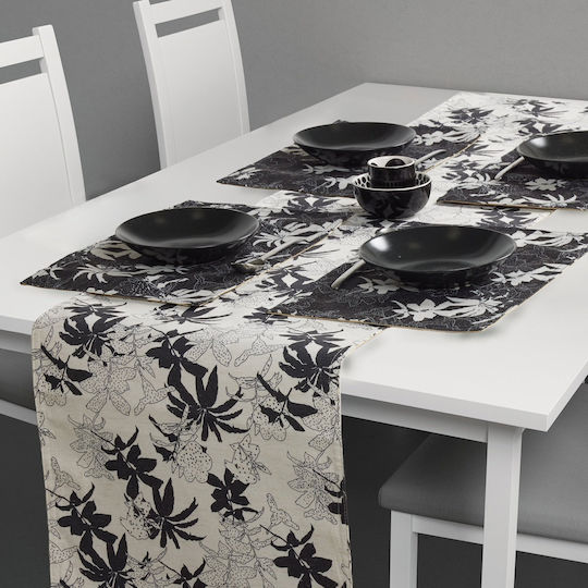 Das Home Ράνερ Λινό Σετ 5τμχ 0868 Μαύρο 45x180εκ.