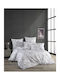 Homeline Σετ Παπλωματοθήκη Βαμβακερή 230x250cm Υπέρδιπλη με 2 Μαξιλαροθήκες Larissa Λευκή