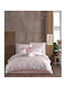 Homeline Cotton Duvet Cover Set 230x250cm Super King with 2 Pillowcases Pink
