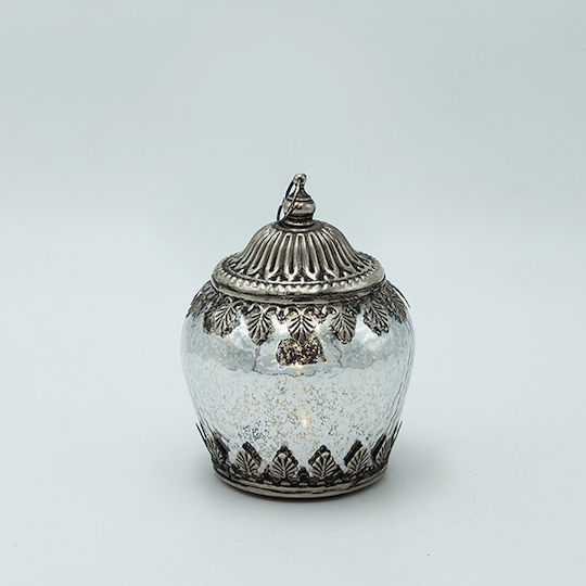 Laterne Metallisch Silber 9x9x13.5cm 1Stück