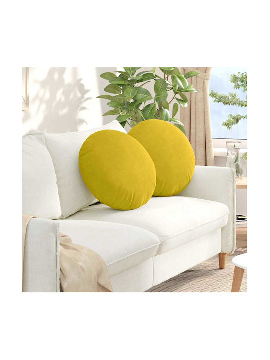 vidaXL Velvet Yellow Sofa Cushion 40x40cm
