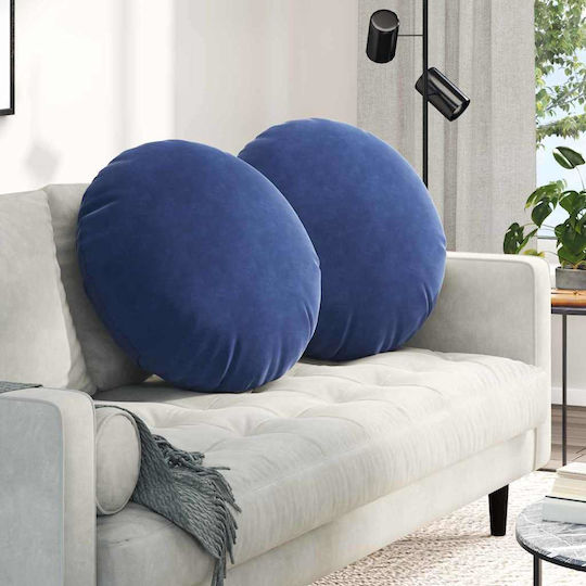 vidaXL Възглавница За Диван От Кадифе Син 60x60см