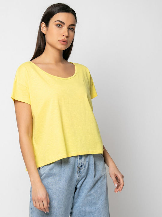 Γυναικείο Crop Top Κίτρινο