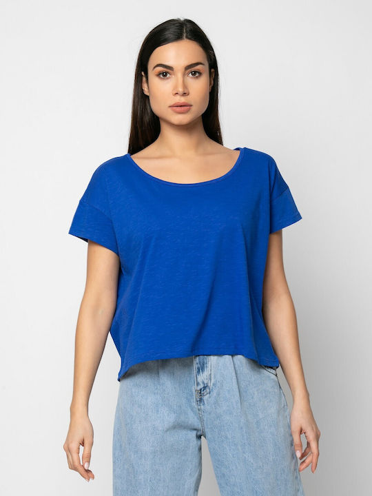 Noobass Γυναικείο Crop Top Μπλε