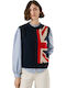 Women's Sleeveless Sweater Cotton Navy Blue