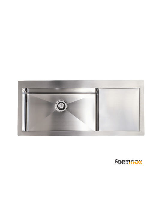 Fortinox Ένθετος Νεροχύτης Δεξιός Inox Σατινέ Μ116xΠ51cm Ασημί