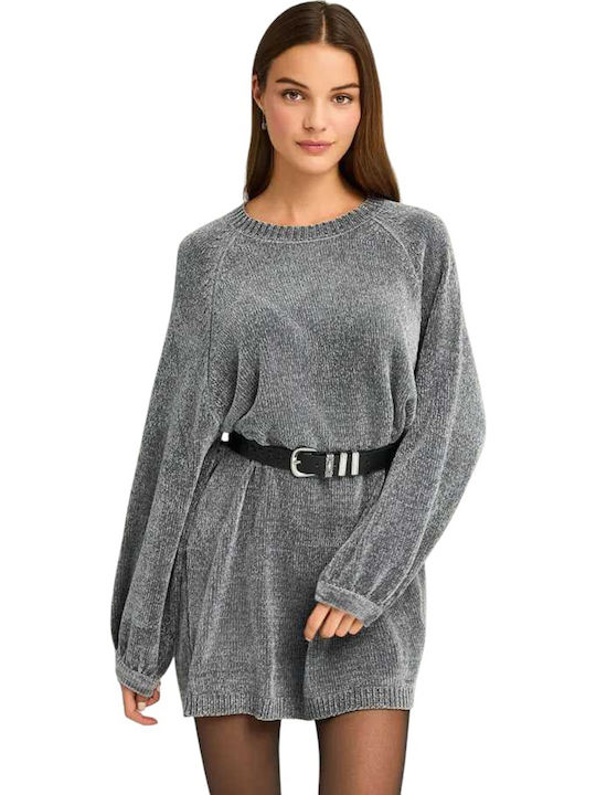 Funky Buddha Rochie Mini Tricotată Gri Steel