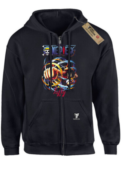 Takeposition Ein Stück Unisex Kapuzen-Fleecejacke Schwarz 908-1020c