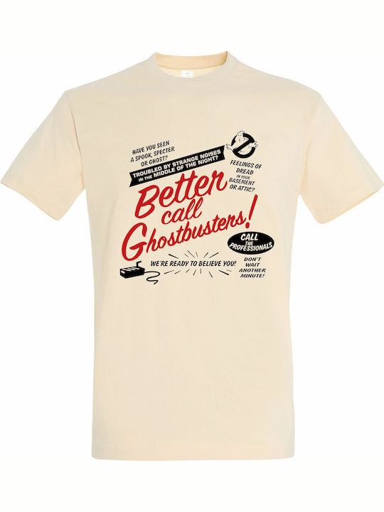 T-shirt Unisex " Better Call Ghostbusters Vintage Retro " Cream