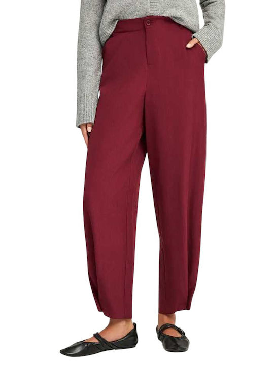 Funky Buddha Dama Tesatura Pantaloni Wine Red
