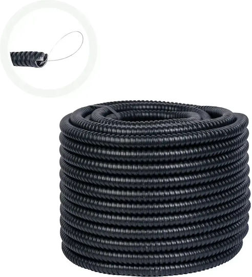 Flexibles Copex Rohr 26 Mm Durchmesser 25 M Metallischer Zugdraht PVC-Beschichtung Schwarzes Cobi Smart
