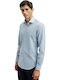 Long-sleeved Cotton Shirt Light Blue