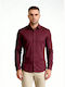 Long-sleeved Cotton Shirt Burgundy