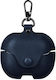 Samsung Galaxy Buds3 FE Business Leather Bluetooth Earphone Protective Case With Hook Blue