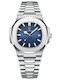 Poedagar Men's Watch 43mm Battery with Silver Metal Bracelet