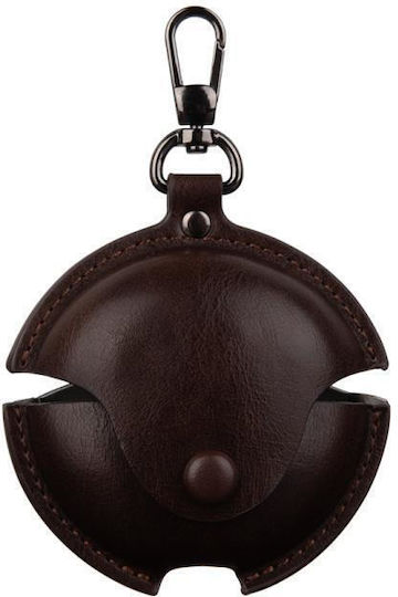 Huawei Freebuds 7i Business Leather Earphone Protective Case Hook Dark Brown