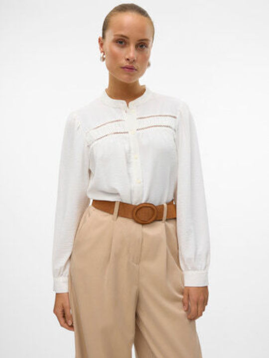 Vero Moda Дълъг Ръкав Дамска Риза Snow White