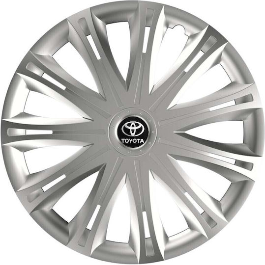 Versaco Car Hubcap Set with Toyota Emblem 14" 4pcs Silver