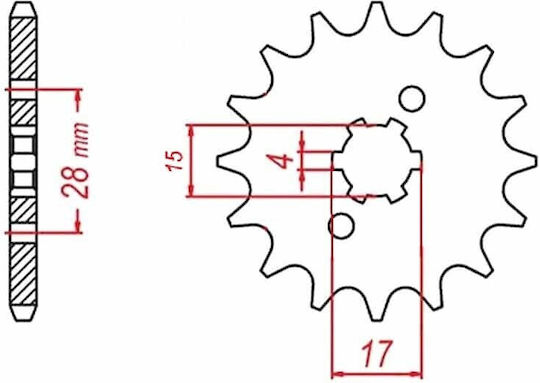 Front Sprocket 13 Teeth Honda C50c 12V/C50Z 6V GLX50-90 ANF 125cc Innova ANF 125i Innova Injection RK109776