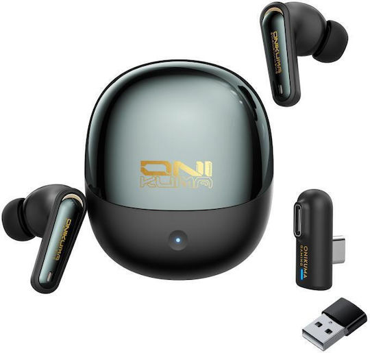 Onikuma TX610 In-ear Bluetooth Handsfree Ακουστικά με Αντοχή στον Ιδρώτα και Θήκη Φόρτισης Μαύρα