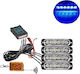 Led Blau Smd 6 12v/24v 12 Funktionen Fernbedienung 4 Stück Ip66 Oem