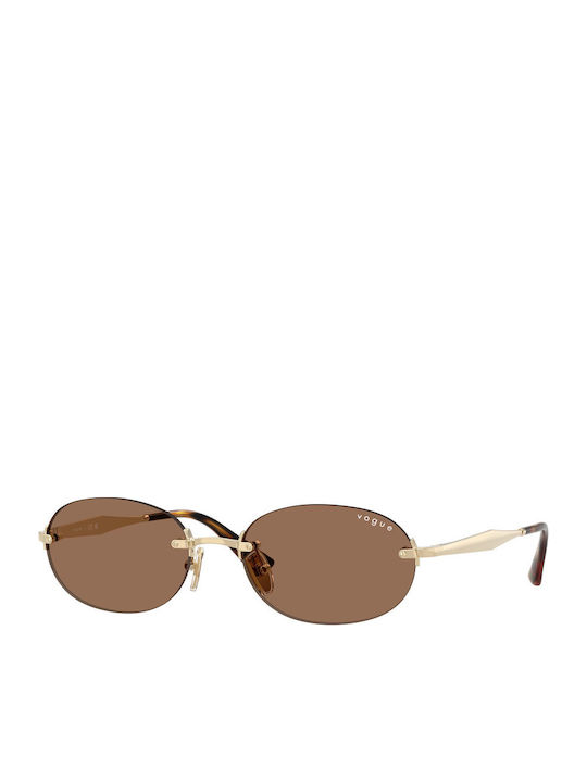 Vogue Unisex Sunglasses with Gold Metal Frame a...