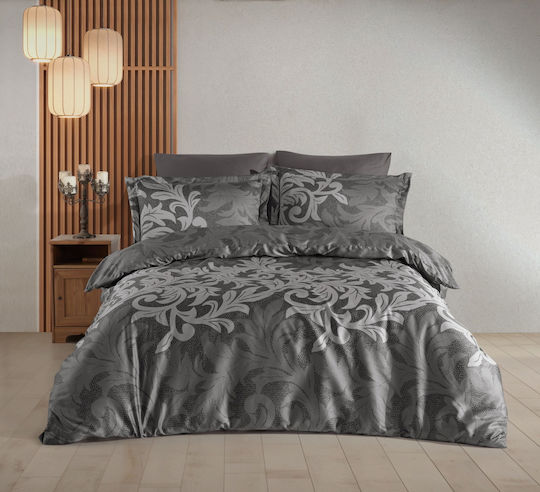 Homeline Σετ Υπέρδιπλο 220x240εκ. Karen Γκρι 4τμχ