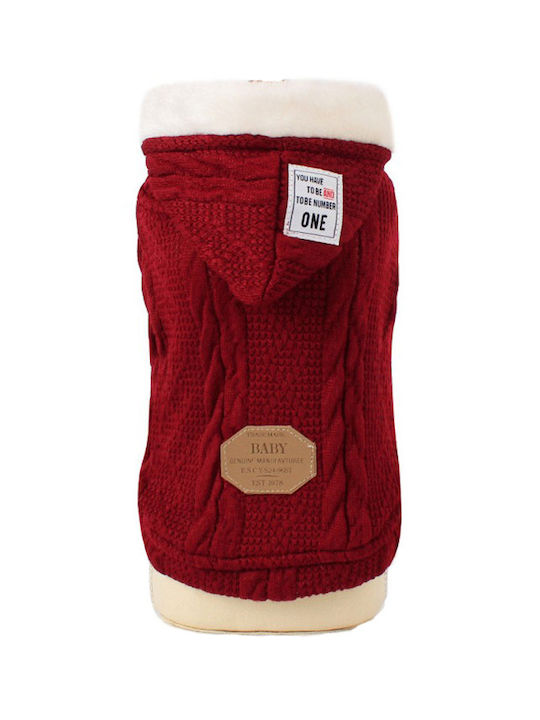 Strickpullover für Hunde Bordeaux Xlarge 34-36cm