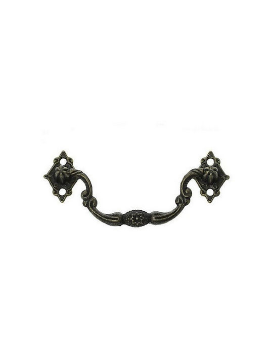 Al Fakher Αντικέ Λαβή Επίπλου από Μέταλλο Antique Bronze 90mm (Απόσταση Κέντρων 39mm) 27507