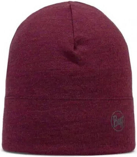 Merino Beanie Unisex Beanie Gestrickt in Burgundisch Farbe
