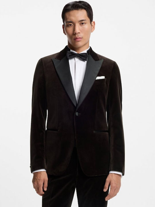 Boss 'h-hutson' Men's Suit Jacket Slim Fit Brown