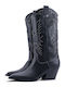 Medium Heel Cowboy Boots Black
