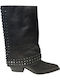 Leder Damenstiefel Schwarz