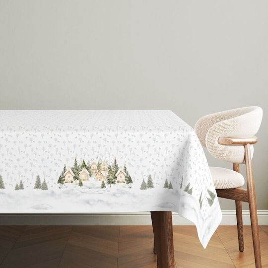 Lenjerii Deosebite Christmas Tablecloth Fabric White L220xW140cm.
