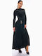 Rochie Maxi de Seară Catifea Wrap-Around Neagră