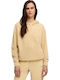 Ess Elevated Hanorac pentru femei Catifea Cu glugă Beige