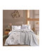 Nazenin Set Husă de Pilotă Bumbac Dublă cu 2 Fețe de Pernă & 1 Cearsaf 200x220 Parlin Grey