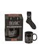 Gift Set Mug Socks AC DC Polyester Ceramic 315 Ml size 41-45