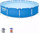 Bestway Steel Pro Runde Schwimmbecken PVC mit Metallic-Rahmen 366x76cm Blau
