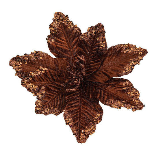 Braune Weihnachtskranz aus Samt Alexandrinischer Blume – 25cm 276.035.0064.08