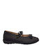 Kids Anatomic Leather Ballerinas with Hoop & Loop Closure Black