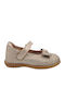 Kids Anatomic Leather Ballerinas with Hoop & Loop Closure Gold