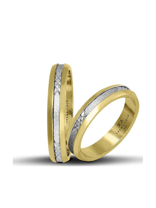 Themelidis Jewels Σετ Βέρες Δίχρωμες 18Κ με Ματ Φινίρισμα