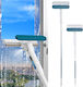 Window Cleaner Spray Function Telescopic Handle 45° Rotating Arm Silicone Window Squeegee Grey