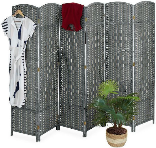Relaxdays Decorative Room Divider made of Rattan with 6 Panels 241x170cm Relaxdays Decorative Room Divider made of Rattan with 6 Panels 241x170cm