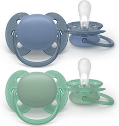 Philips Πιπίλες Σιλικόνης με Θήκη Grey/Green για 6-18 μηνών 2τμχ
