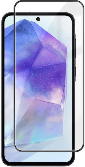 Samsung Galaxy A55 5g Kalebol Високо-Алуминиево Екранно-Печатано Протектор за Телефони с Пълно Покритие Анти-Отпечатъци Черна Рамка HD Закалено Стъкло Филм