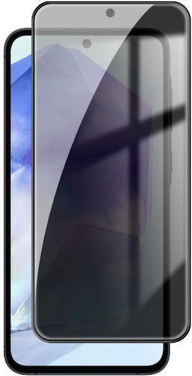 Samsung Galaxy A55 5g Kalebol Високо-Алуминиев Екранен Принт Пълно Покритие Черна Рамка Поверителност Закалено Стъкло Филм